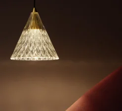 Suspension, Veneto 1, transparent, LED, dim, 2700k, 452 lm, Ø15,8cm, H16,8cm - LEDs C4