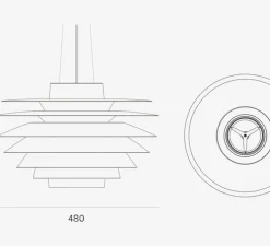 Suspension, Verona 480, blanc, Ø48cm, H32,5cm - lyfa