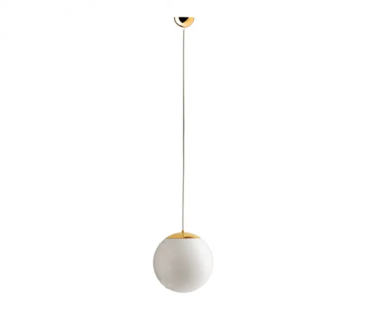Suspension, Verre soufflé 30cm, laiton, IP40, Ø30cm, H35cm - Zangra