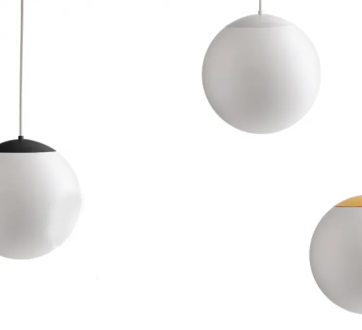 Suspension, Verre soufflé 30cm, laiton, IP40, Ø30cm, H35cm - Zangra