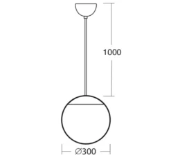 Suspension, Verre soufflé 30cm, laiton, IP40, Ø30cm, H35cm - Zangra