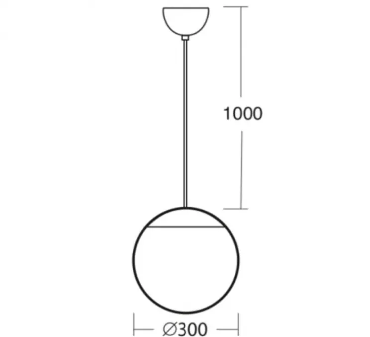 Suspension, Verre soufflé 30cm, laiton, IP40, Ø30cm, H35cm - Zangra