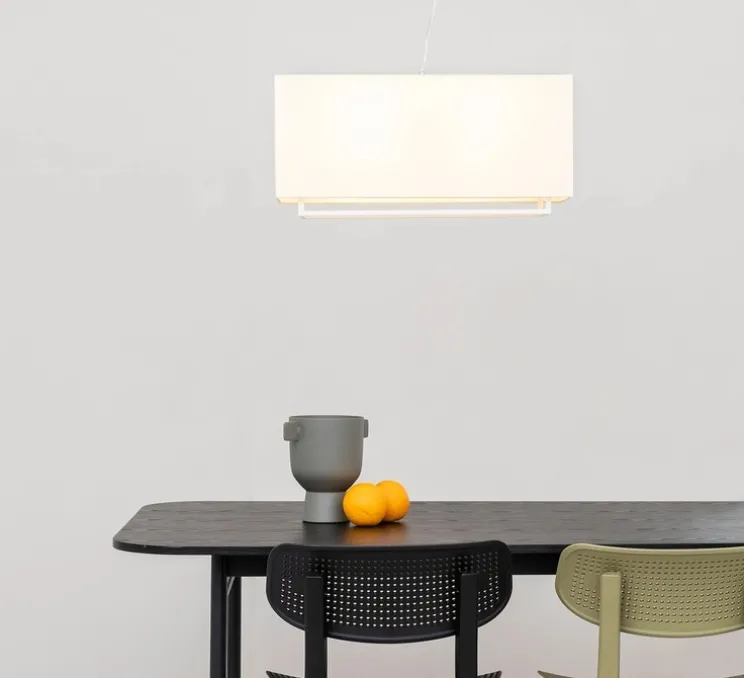 Suspension, Vesper-1, blanc, beige, L60cm, H28cm - Faro