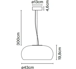 Suspension*Marset Suspension, Vetra 43, , LED, 2700k, 881lm, Ø43cm, H19,8cm - ambre