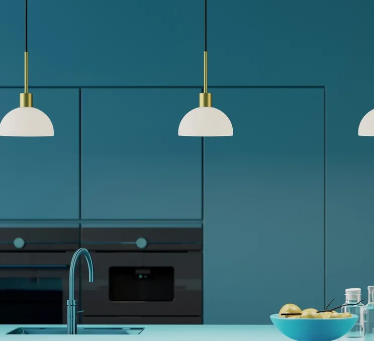 Suspension, Vienda, Laiton, blanc, Ø20cm, H30,5cm - Herstal