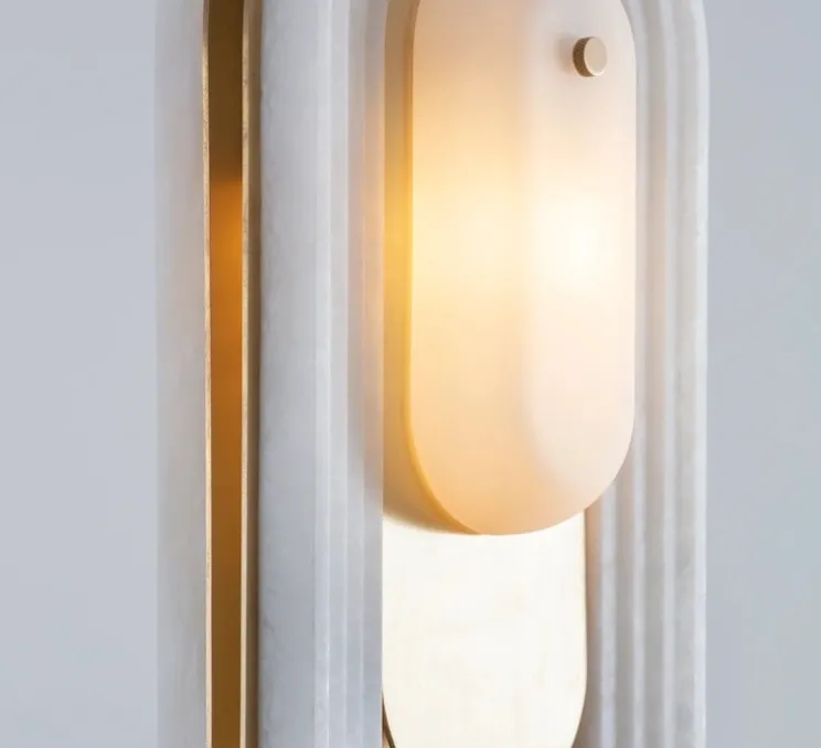 Suspension, Vima, albâtre, laiton, L36cm, H40cm - Bert Frank