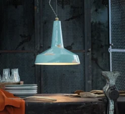 Suspension*Ferroluce Suspension, Vintage C1417, , Ø35cm, H33cm - bleu vintage