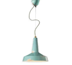 Suspension*Ferroluce Suspension, Vintage C1417, , Ø35cm, H33cm - bleu vintage