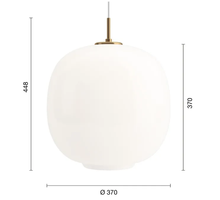 Suspension, VL 45 Radiohus, blanc, verre opal brillant, Ø37cm, H44,8cm-Louis Poulsen