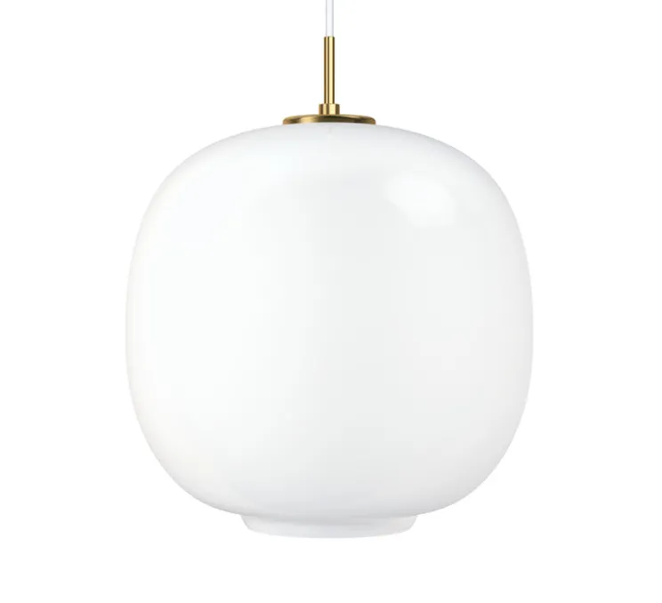 Suspension, VL45 Radiohus, laiton, verre opal brillant, LED, 1800-3000K, 2763lm, Ø37cm, H44,8cm - Louis Poulsen