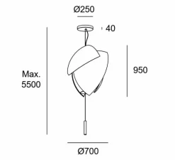 Suspension, Voiles Big Surface, blanc, LED, dim, 3000K, 4032 lm, Ø70cm, H95cm - LEDS C4