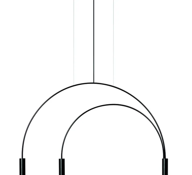 Suspension*Estiluz Suspension, Volta, T-3536-W, , LED, dim, 2700k, 3 x 565 lm, L86,7cm, H54,3cm - noire avec têtes noires