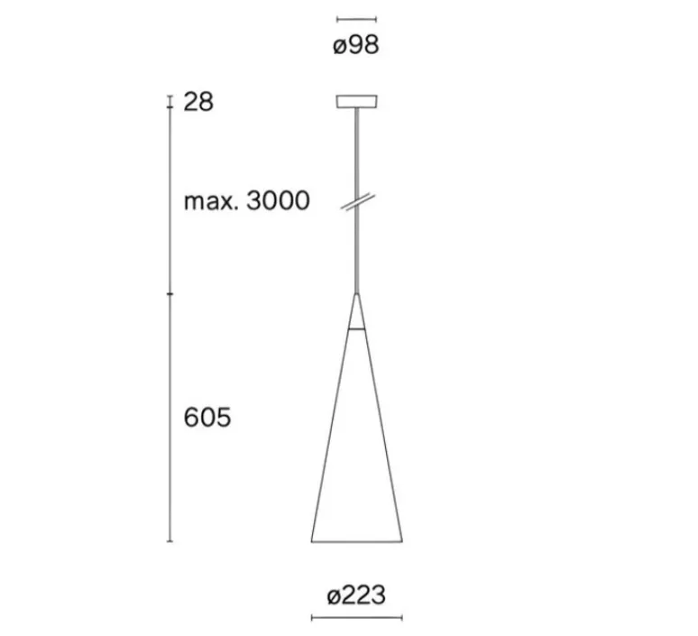Suspension*Wastberg Suspension, w221 Medium s1, , LED, dim, 2700K, 614 lm, Ø64,4cm, H21,4cm - noir