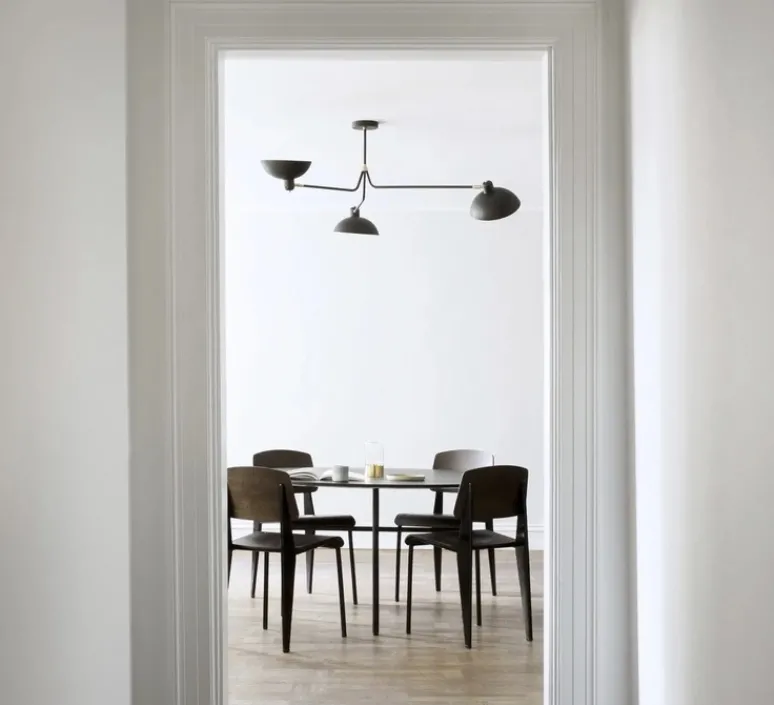 Suspension*Lambert&Fils Suspension, Waldorf triple, , 2700K, 400lm, Ø152cm, H137cm - Lambert & fils noir et laiton