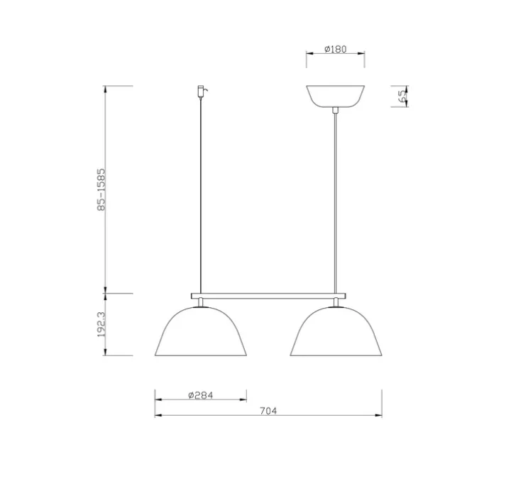 Suspension, Wendo 70, nickel, L70cm, H19cm - Cobankeryd