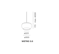 Suspension, Wetro 3.0, noir, LED, 1800 K - 2850 K, 355lm, H17,3cm, Ø31cm - Wever & Ducre