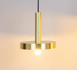 Suspension, Whizz, extérieur or satiné, intérieur noir, Ø25cm, H26cm - Faro