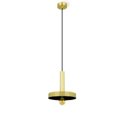Suspension, Whizz, extérieur or satiné, intérieur noir, Ø25cm, H26cm - Faro