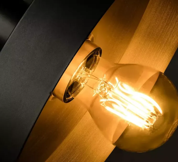 Suspension, Whizz, extérieur noir, intérieur or satiné, Ø25cm, H26cm - Faro