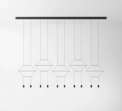 Suspension*Vibia Suspension, Wireflow, 0330, , LED, dim, 2700K, 4850 lm, L275cm, H9cm - noir