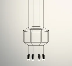 Suspension, Wireflow 0303, noir, LED, 2700K, 3922lm, L55cm, H67,5cm - Vibia
