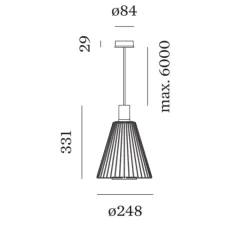 Suspension*Wever&Ducré Suspension, Wiro Cone 1.0 , , Ø24,8cm, H33,1cm - rouille