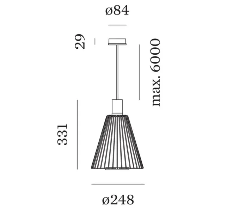 Suspension*Wever&Ducré Suspension, Wiro Cone 1.0 , , Ø24,8cm, H33,1cm - rouille