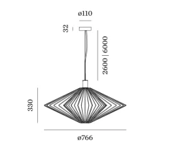 Suspension*Wever&Ducré Suspension, Wiro Diamond 2.0, , Ø76,6cm, H33cm - noir