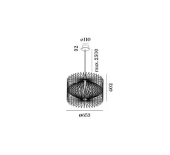 Suspension*Wever&Ducré Suspension, Wiro, , Ø65cm, 2700K - Wever & Ducre noir