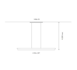 Suspension, Woody, Large, chêne, LED, 3000K, 1582 lm, L106cm, H3cm - Penta