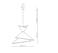 Suspension, XL Kimono, Blanc crème et orange, Ø80cm, H67cm - DesignHeure