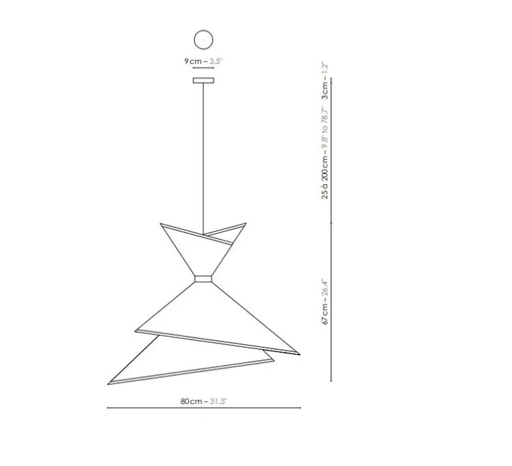 Suspension, XL Kimono, Blanc crème et orange, Ø80cm, H67cm - DesignHeure