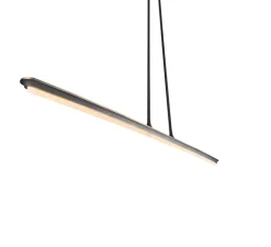 Suspension*Entrelacs Suspension, Yumi, , IP44, LED, dim, 2700K, 1200 lm, L165cm, H9,7cm - Albâtre veines blanches, Bronze marron foncé patiné