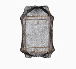 Suspension, Z2 Blond Sisal, noir, Ø67cm, H100cm - Ay Illuminate