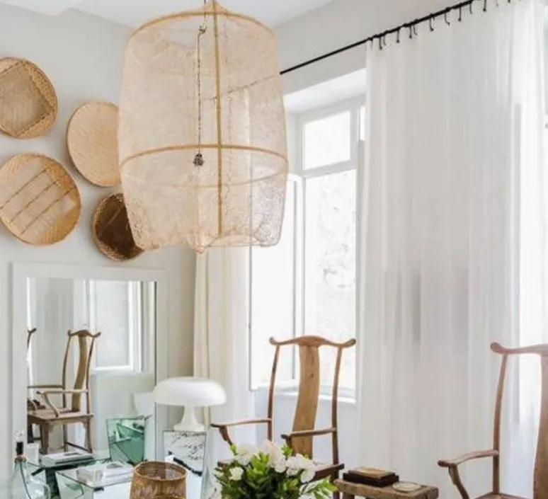Suspension*Ay Illuminate Suspension, Z2 Blond Sisal Tea, , Ø67cm, H100cm - beige