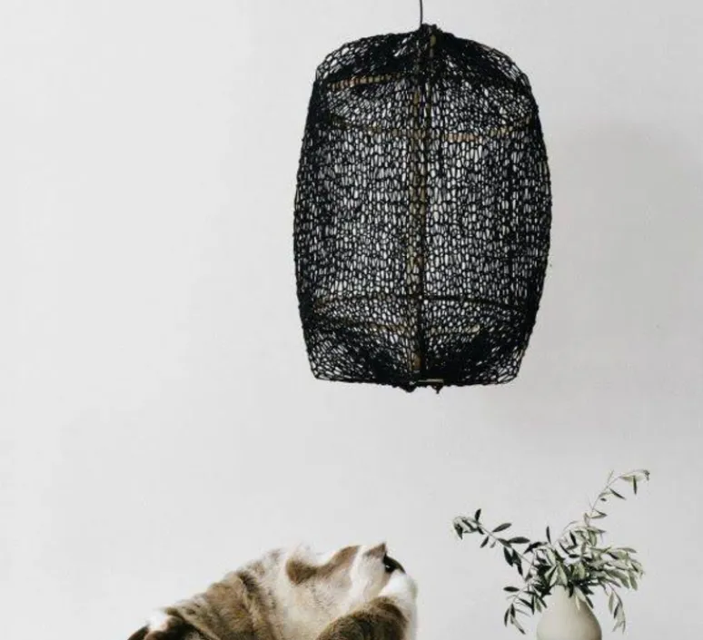 Suspension*Ay Illuminate Suspension, Z5 Sisal net, , Ø42cm, H57cm - noir