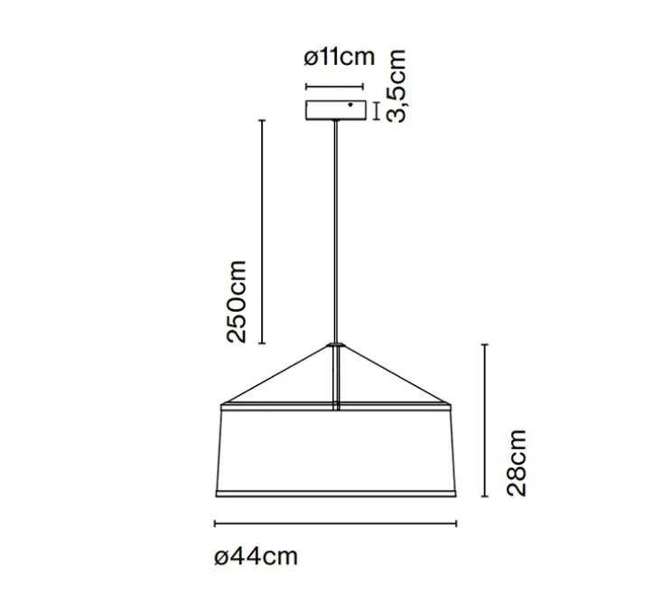 Suspension, Zenc, gris, Ø44cm, H28cm - Marset