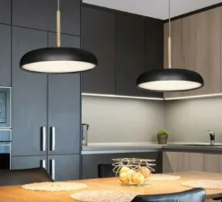 Suspension, Zero, L, noir, LED, dim, 2700k, 3456 lm, Ø60cm, H24cm - Lumen Center Italia