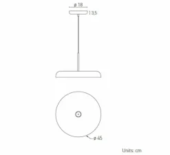 Suspension, Zero M, noir, LED, dim, 2700k, 2020 lm, Ø45cm, H24cm - Lumen Center Italia