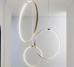 Suspension*Panzeri Suspension, Zero round vertical, , LED, dim, 2700k, 3059 lm, Ø74cm, H5cm - cuivre