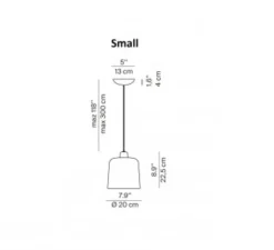 Suspension, Zile, gris mat, Ø20cm, H22,5cm - Luceplan