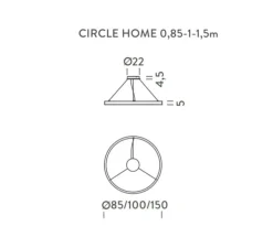Suspension, Zirkol Circle Home, Up-Downlight, noir mat, IP40, LED, dim, DALI, 3000K, 8308 lm, Ø150cm, H5cm - Ilti Luce