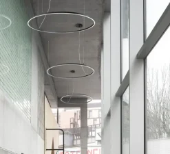 Suspension*Ilti Luce Suspension, Zirkol Circle, Downlight, , IP40, LED, dim, DALI, 4000K, 6154 lm, Ø200cm, H5cm - noir mat