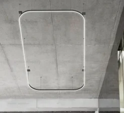 Suspension*Ilti Luce Suspension, Zirkol Square Q , , IP40, LED, dim, 2700K, 9430 lm, L400cm, H5cm - noir