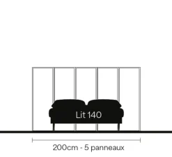 Tête de lit, Wallwood, droit, chêne, pour lit 140 à 180cm + 2 liseuses Janed, laiton, L200cm, H120cm- Studio Gazelles Editions