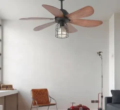 Plafonnier & Spot*Faro Ventilateur de plafond lumineux, Chicago, , Ø90cm, H46cm - Noir