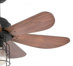 Plafonnier & Spot*Faro Ventilateur de plafond lumineux, Chicago, , Ø90cm, H46cm - Noir