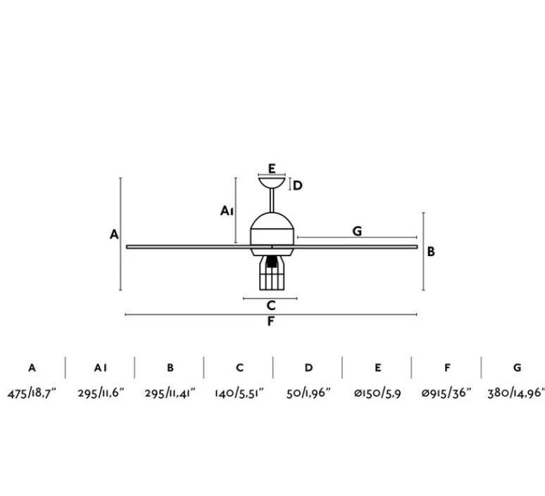 Plafonnier & Spot*Faro Ventilateur de plafond lumineux, Chicago, , Ø90cm, H46cm - Noir