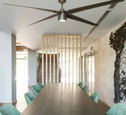 Plafonnier & Spot*Faro Ventilateur lumineux, ATTOS, été/hiver, DC Motor, , LED, 2700 à 4600K, 1200lm, L213cm, H34cm - marron