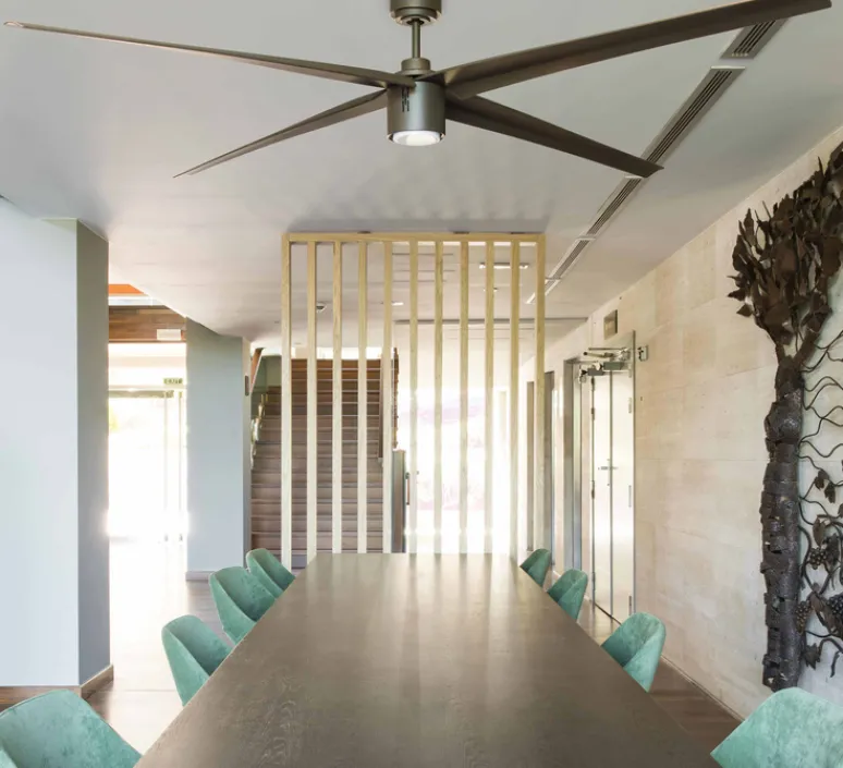 Plafonnier & Spot*Faro Ventilateur lumineux, ATTOS, été/hiver, DC Motor, , LED, 2700 à 4600K, 1200lm, L213cm, H34cm - marron